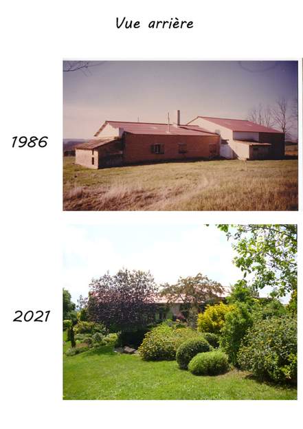 L'arrière de la maison Quand on dit qu'il n'y avait rien ! là, en 86, on a juste passé le Carroy-Giraudon pour tailler herbes et autres repousses.